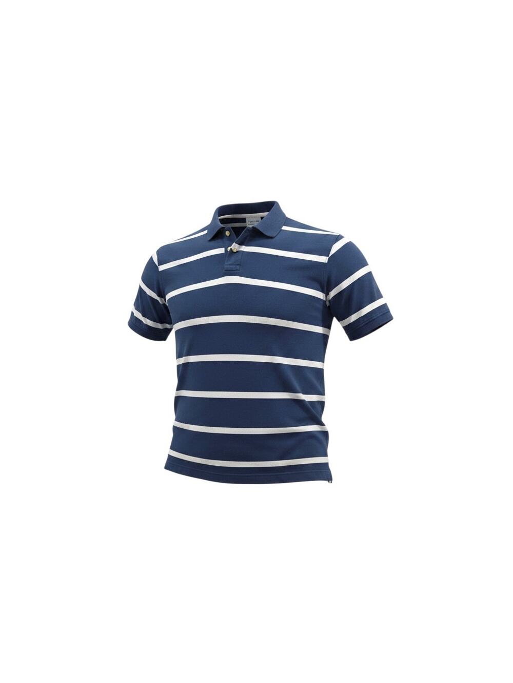 Wrangler Jeans Co Polo Shirt Mens L Blue White Striped Short Sleeve Cotton